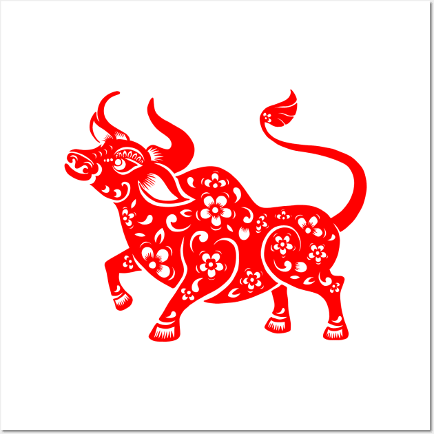 Chinese New Year – Year of the Ox Wall Art by valentinahramov